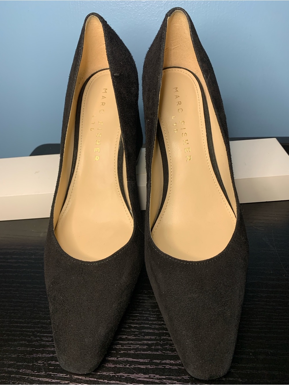 Marc Fisher Zala Black Suede Pointed Pumps